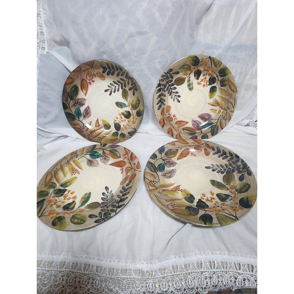 Home Trends Autumn Leaf Dinnerware Set 7pc Dinner & Salad Plates Fall Stoneware